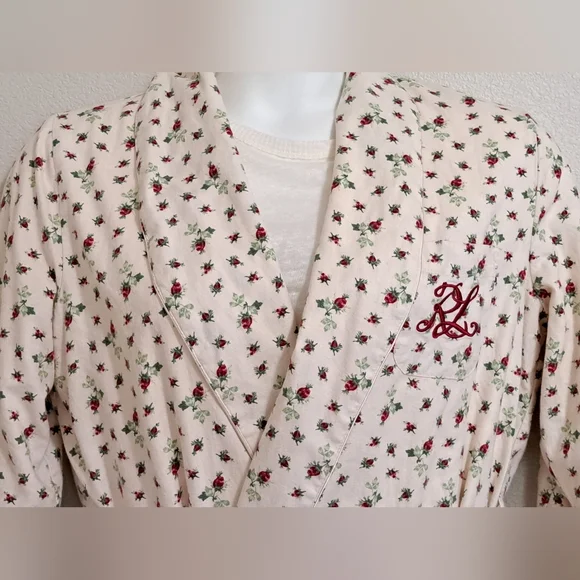 Ralph Lauren Floral Lined Robe XS/S 100% Cotton - Picture 4 of 14